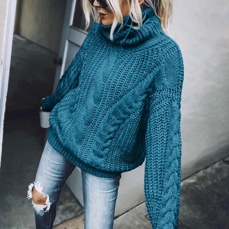 Women's Cable Knit Turtleneck Sweater - 2026 Winter Collection Classic Knitwear