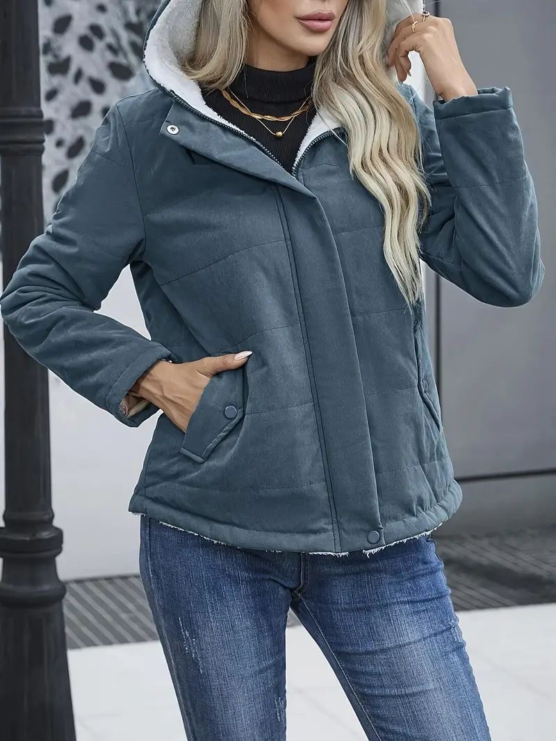 Women's Fleece-Lined Hooded Winter Coat