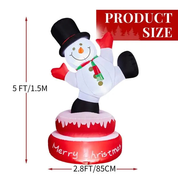 4.8ft Rotating Snowman Inflatable Christmas LED