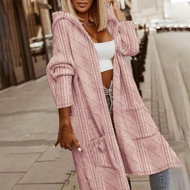 Women's Minimal Textured Hooded Jacket