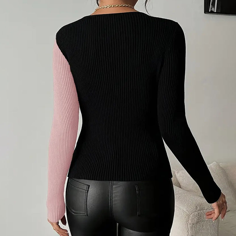 Women's V-Neck Cross Front Sweater