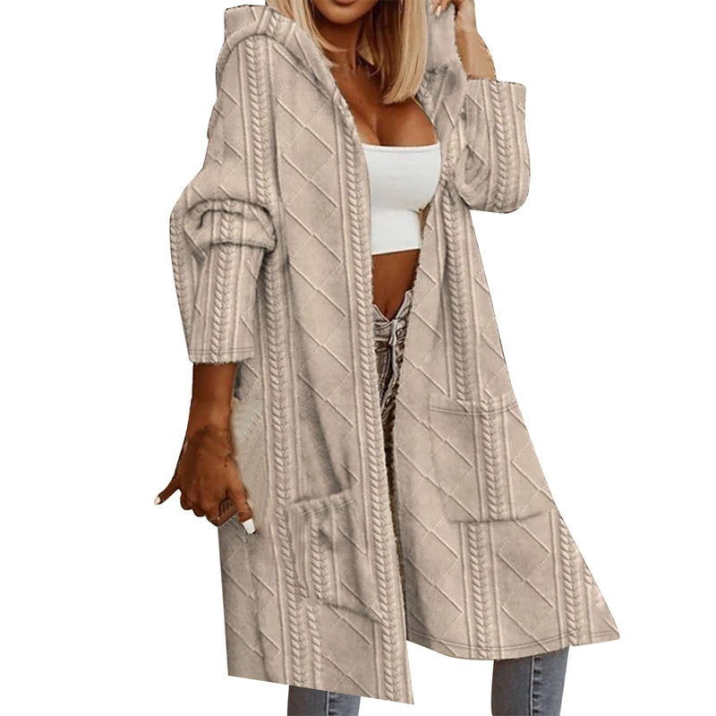 Women's Minimal Textured Hooded Jacket