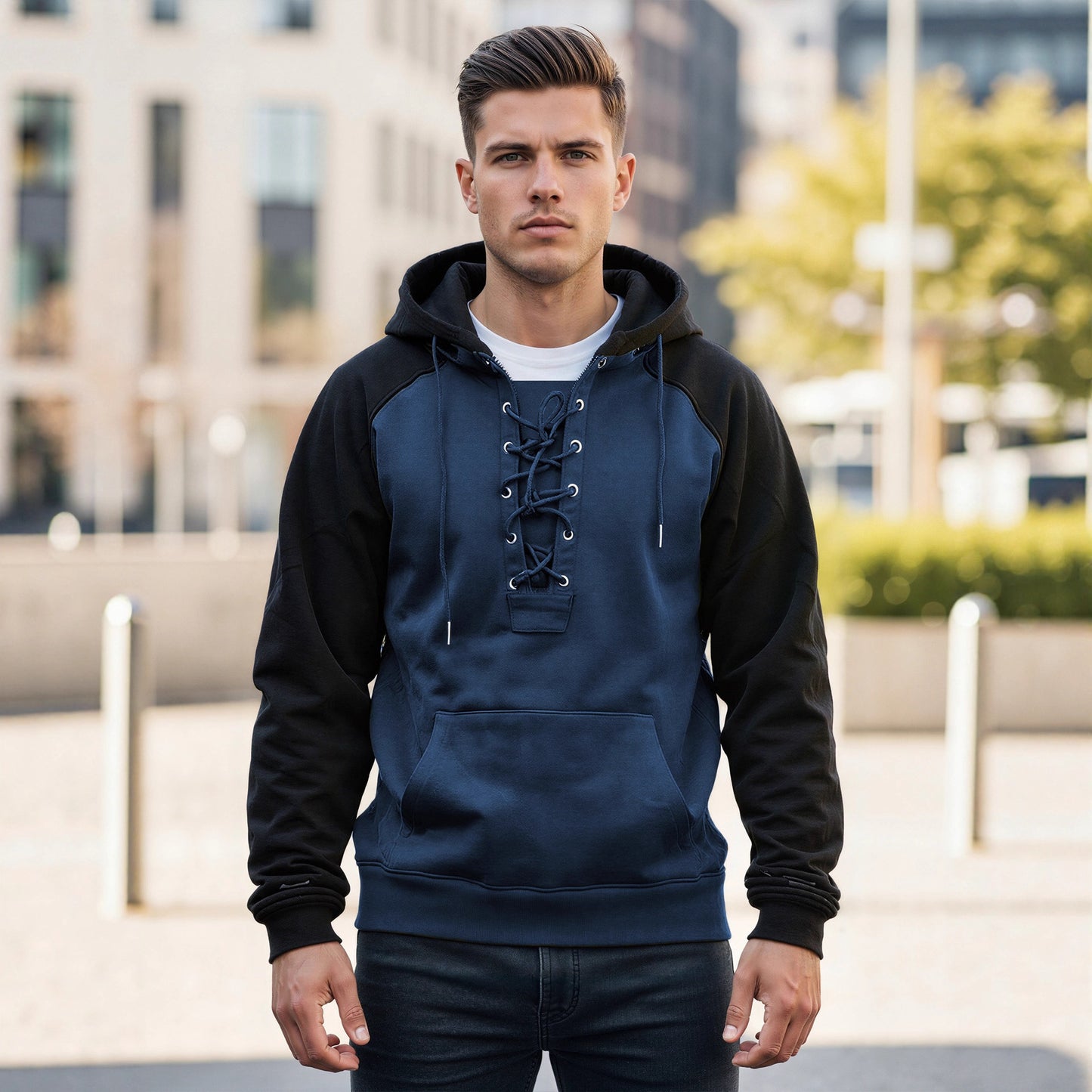 Men's Drawstring Hooded Sweatshirt Classic Casual Hoodie