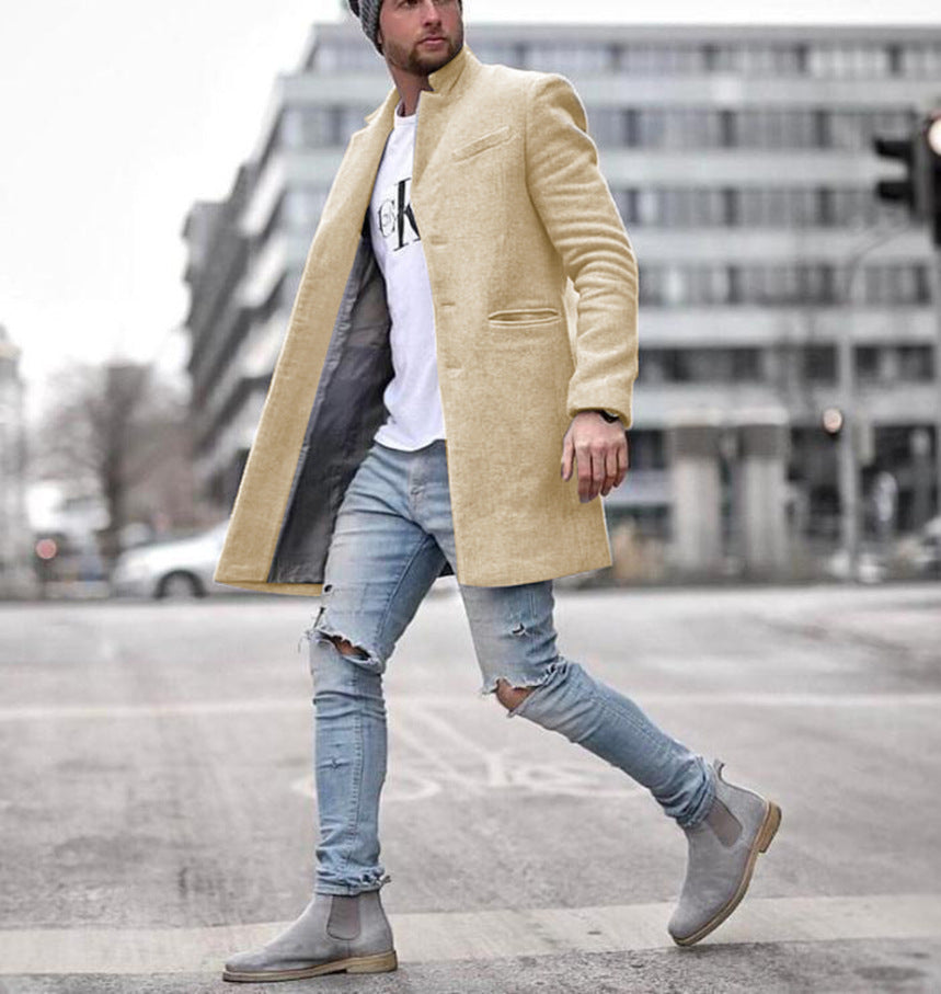 Men's Minimal Long Trench Coat