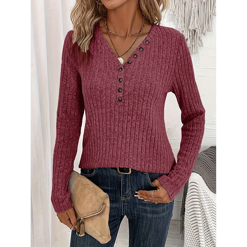 Women's Ribbed Knit Tunic Shirt