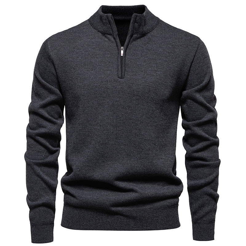 Men's Slim Fit Half-Zip Knitwear Top - Long Sleeve Cardigan