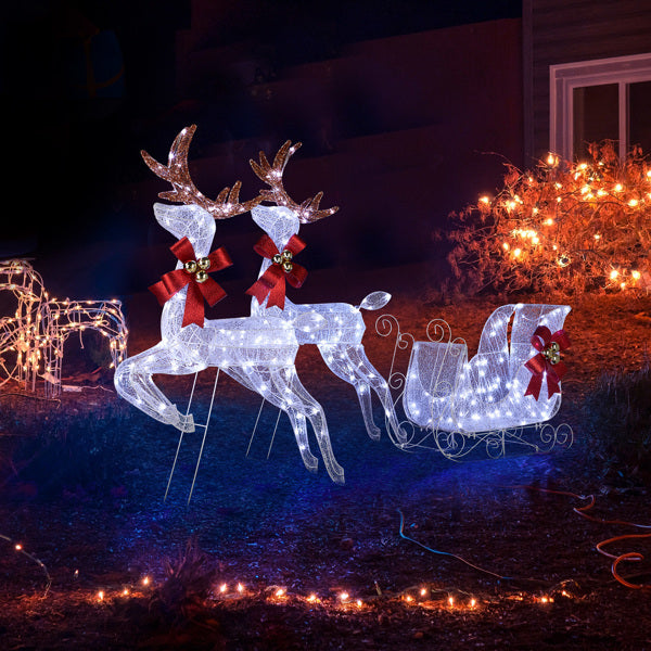 Lighted Reindeer Sleigh Set 270 LED