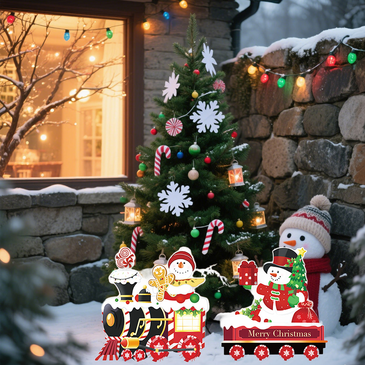 4 Pack Christmas Yard Signs Plastic