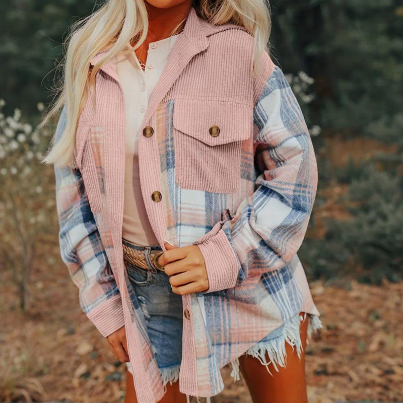 Women's Plaid Button-Up Shirt