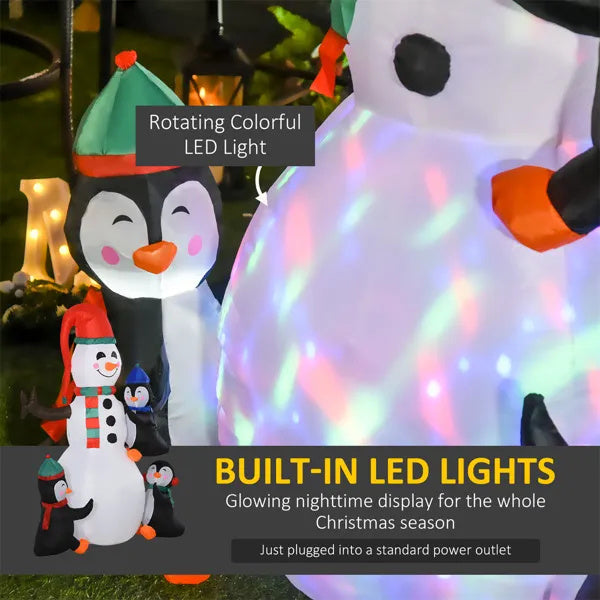 6ft Inflatable Christmas Snowman Penguins LED