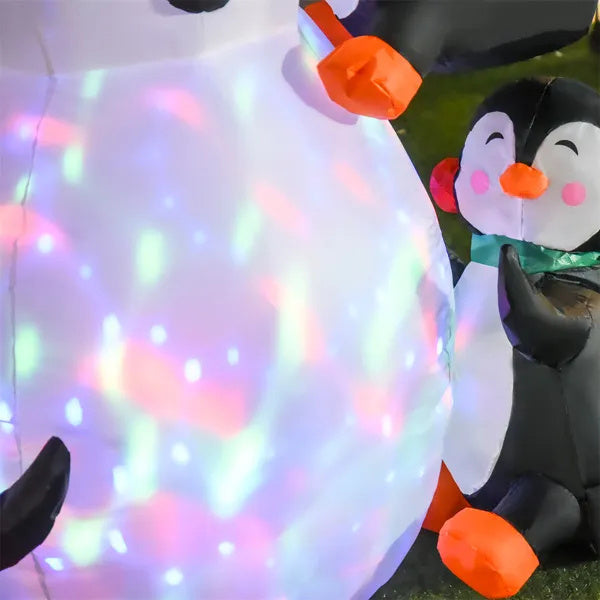 6ft Inflatable Christmas Snowman Penguins LED