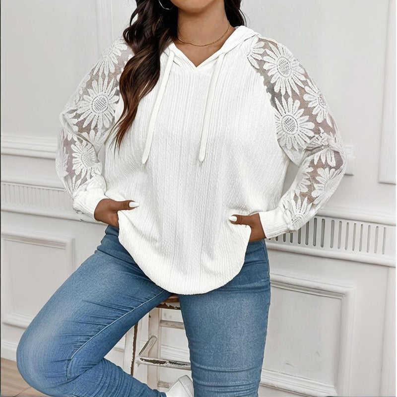 Women's Plus Size Lace Hoodie