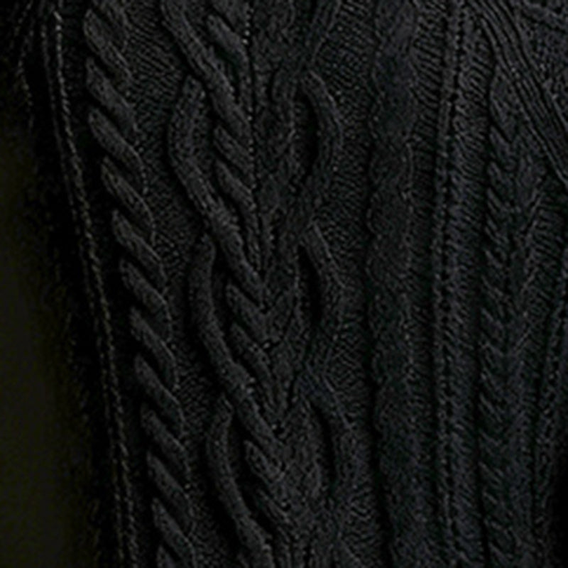 Women's Cable Knit Sweater with Lace