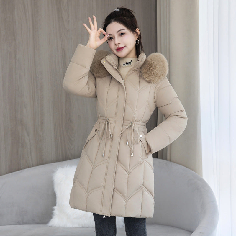 Mid-length Fur Collar Cotton Jacket