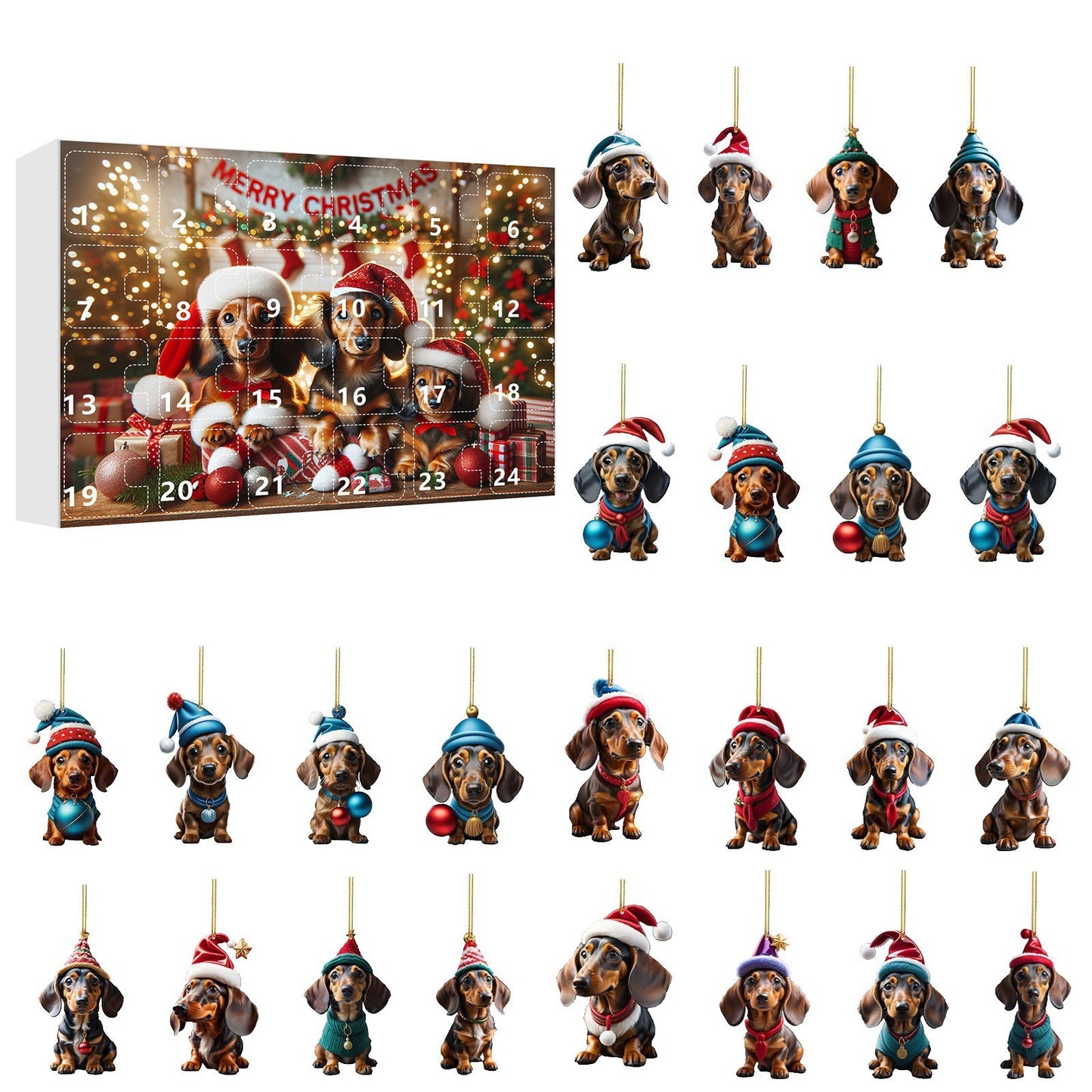 Christmas Countdown Pet Pendant Acrylic Home