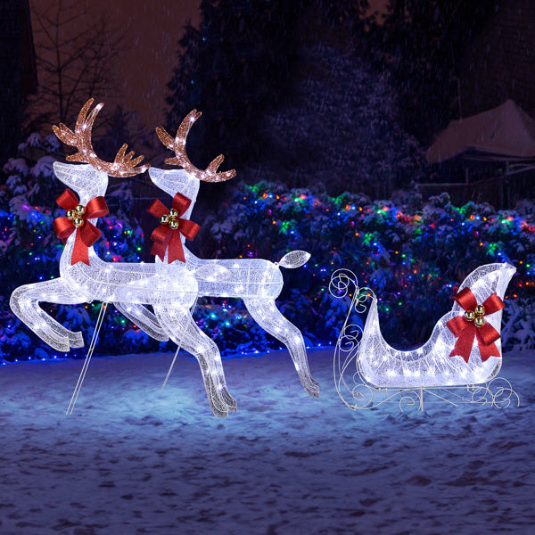 Lighted Reindeer Sleigh Set 270 LED