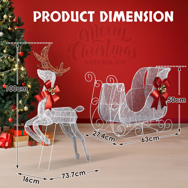 Lighted Reindeer Sleigh Set 270 LED