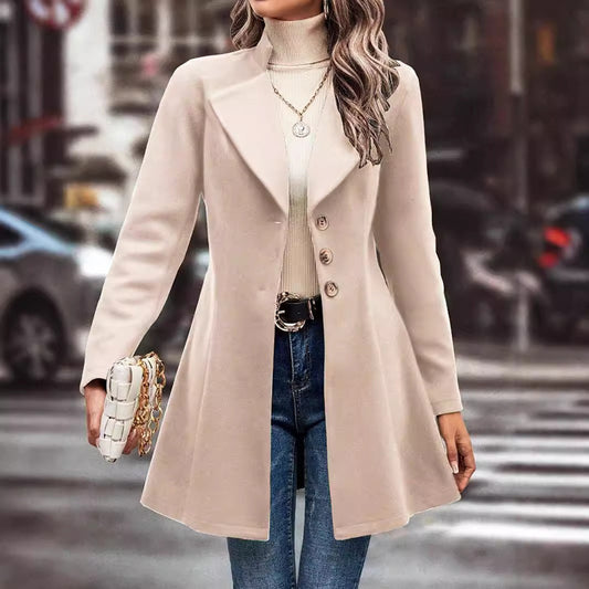 Women's Winter Overcoat Lapel Collar Single