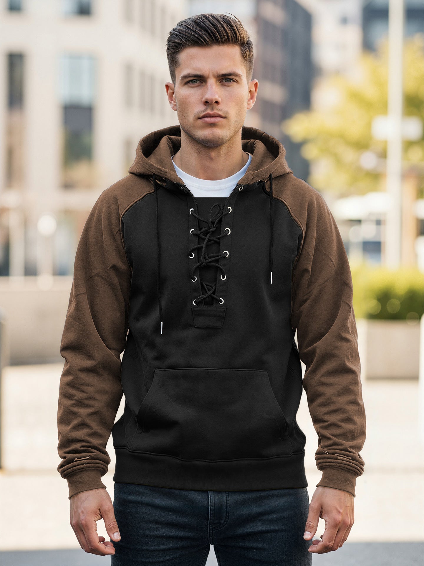 Men's Drawstring Hooded Sweatshirt Classic Casual Hoodie