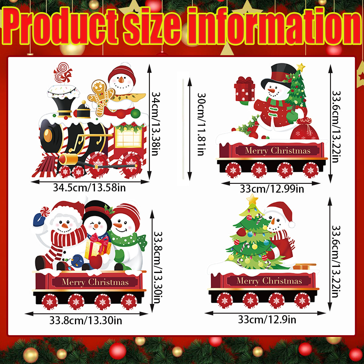 4 Pack Christmas Yard Signs Plastic