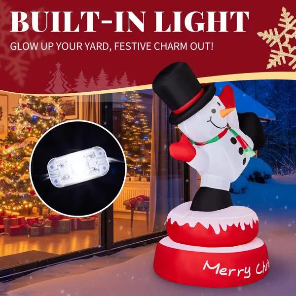 4.8ft Rotating Snowman Inflatable Christmas LED