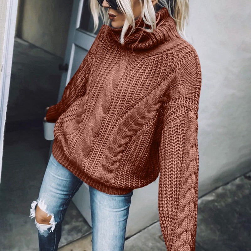 Women's Cable Knit Turtleneck Sweater - 2026 Winter Collection Classic Knitwear