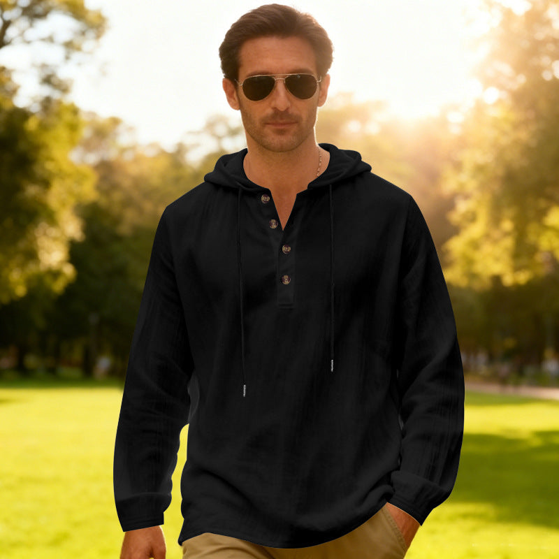 Men's Breathable Hooded Long-Sleeve Beach Shirt