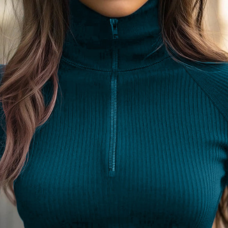 Women's Ribbed Turtleneck Top