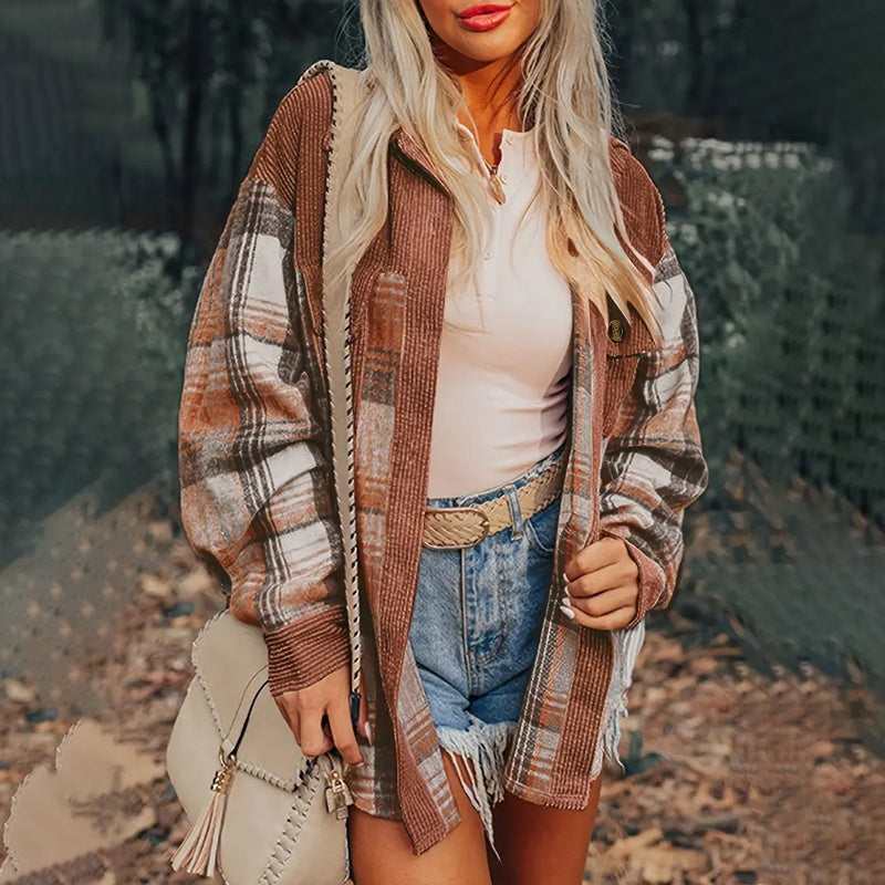 Women's Plaid Button-Up Shirt