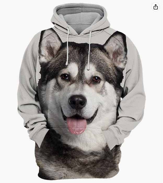 Men's Printed Hoodie Loose-Fitting Casual Top