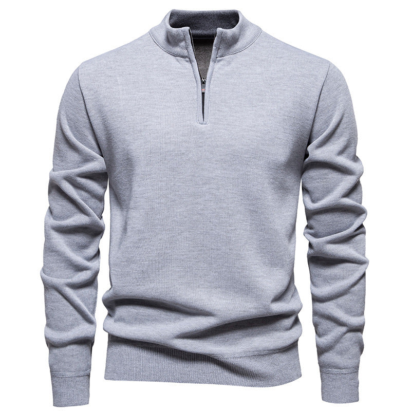 Men's Slim Fit Half-Zip Knitwear Top - Long Sleeve Cardigan