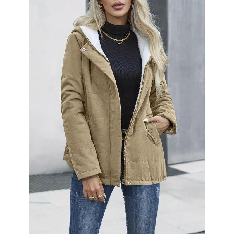 Women's Fleece-Lined Hooded Winter Coat