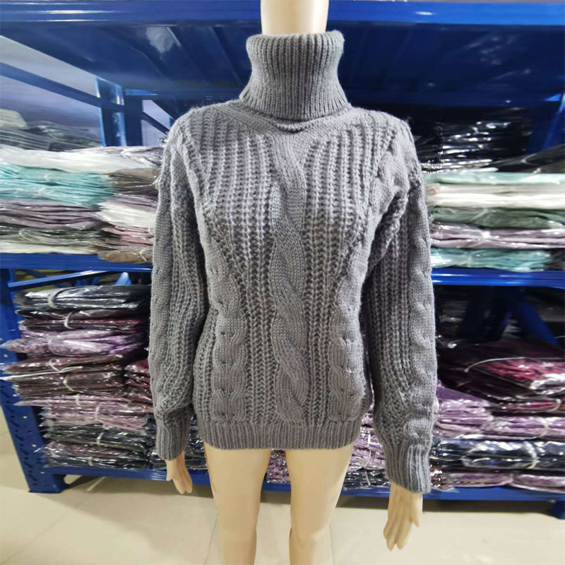 Women's Cable Knit Turtleneck Sweater - 2026 Winter Collection Classic Knitwear