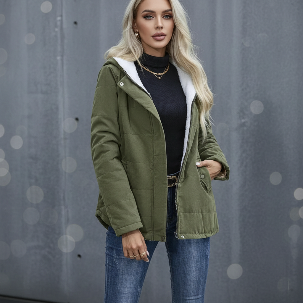 Women's Fleece-Lined Hooded Winter Coat