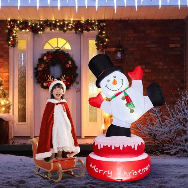 4.8ft Rotating Snowman Inflatable Christmas LED