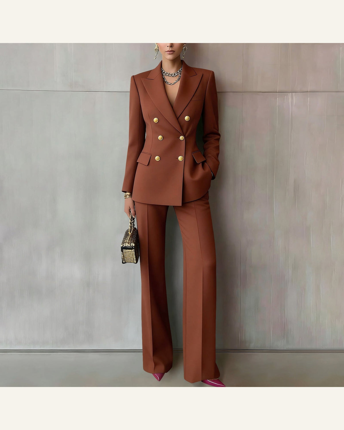 Notched-Lapel Blazer & Trouser Set — additional product view