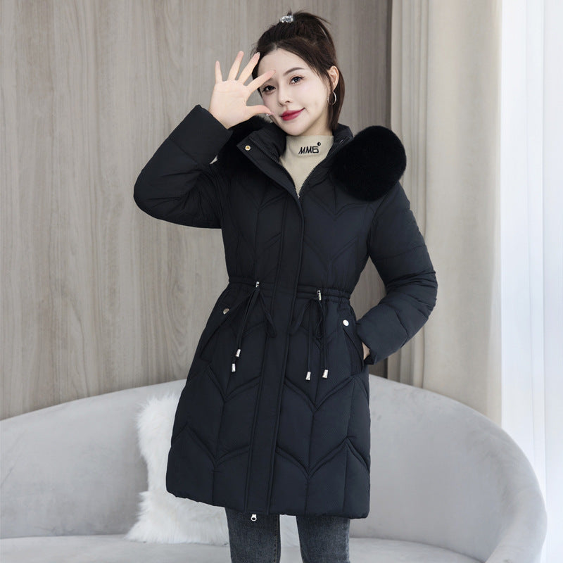 Mid-length Fur Collar Cotton Jacket