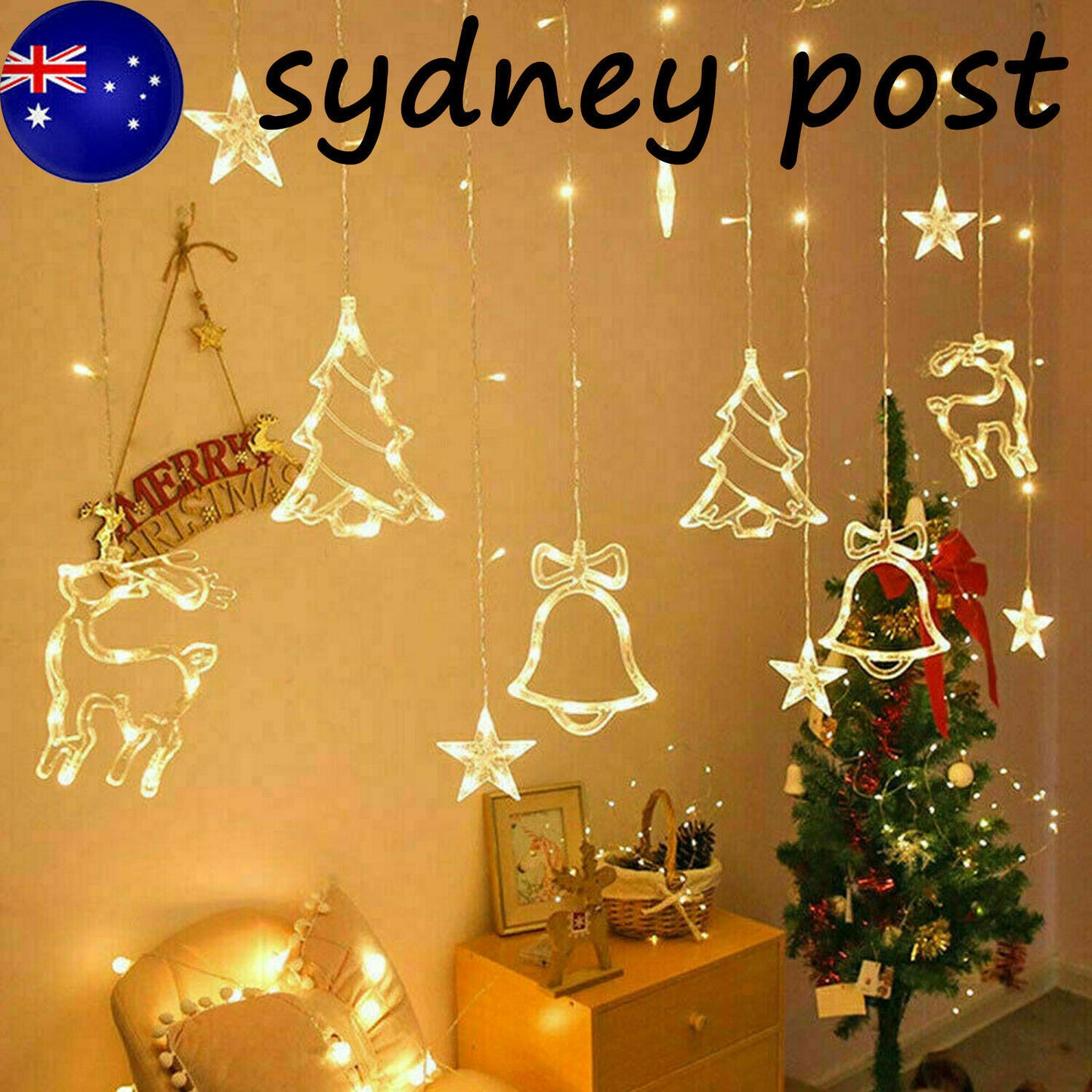 LED Fairy String Curtain Lights Star