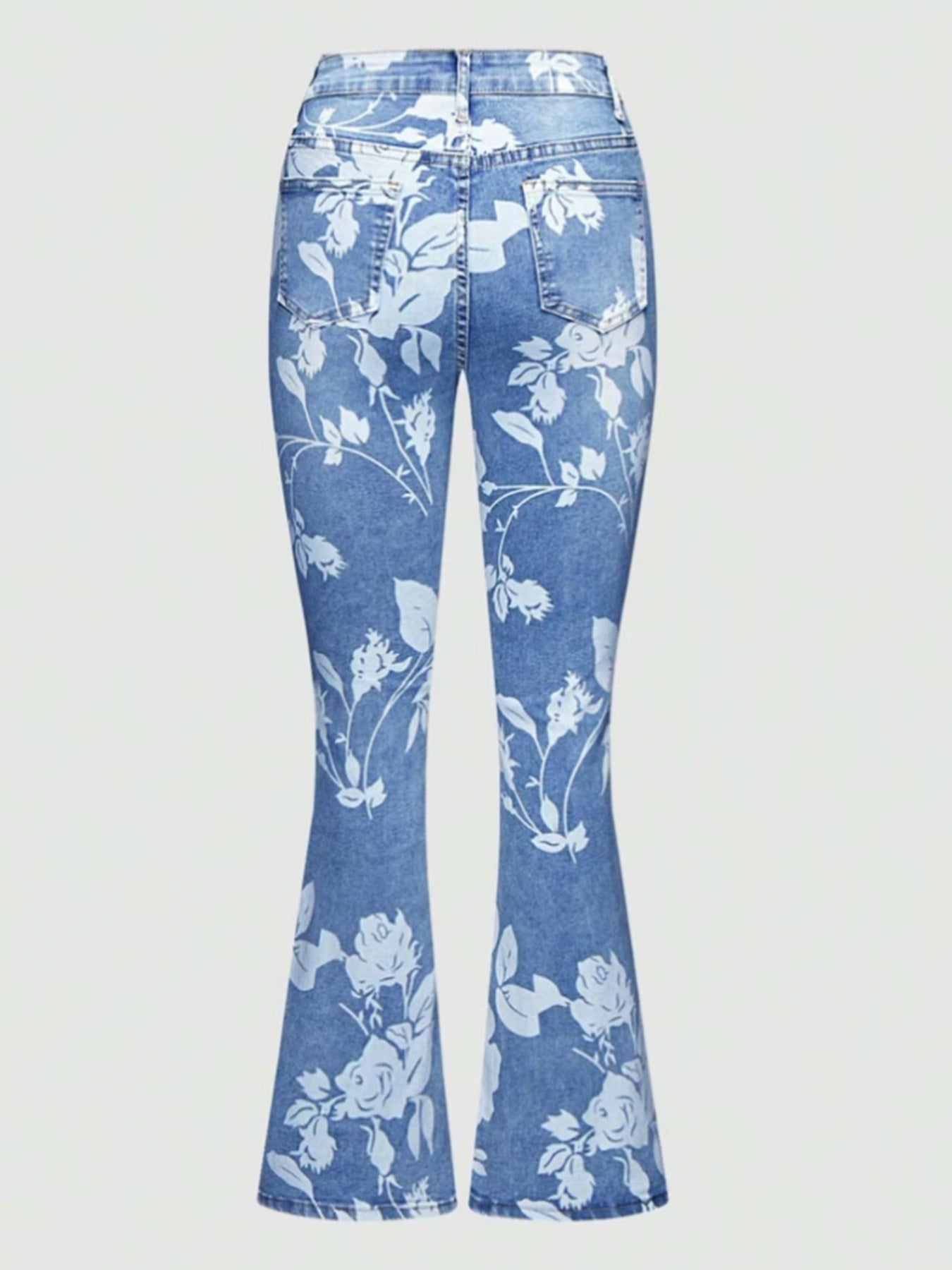 Printed Denim Pants