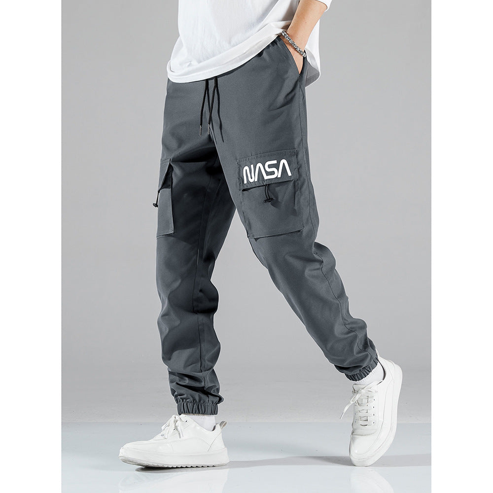 Straight Ankle Cargo Pants Wear-Resistant Casual Trousers