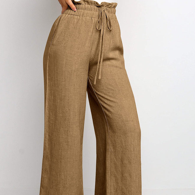 Elastic Waist Wide Leg Pants