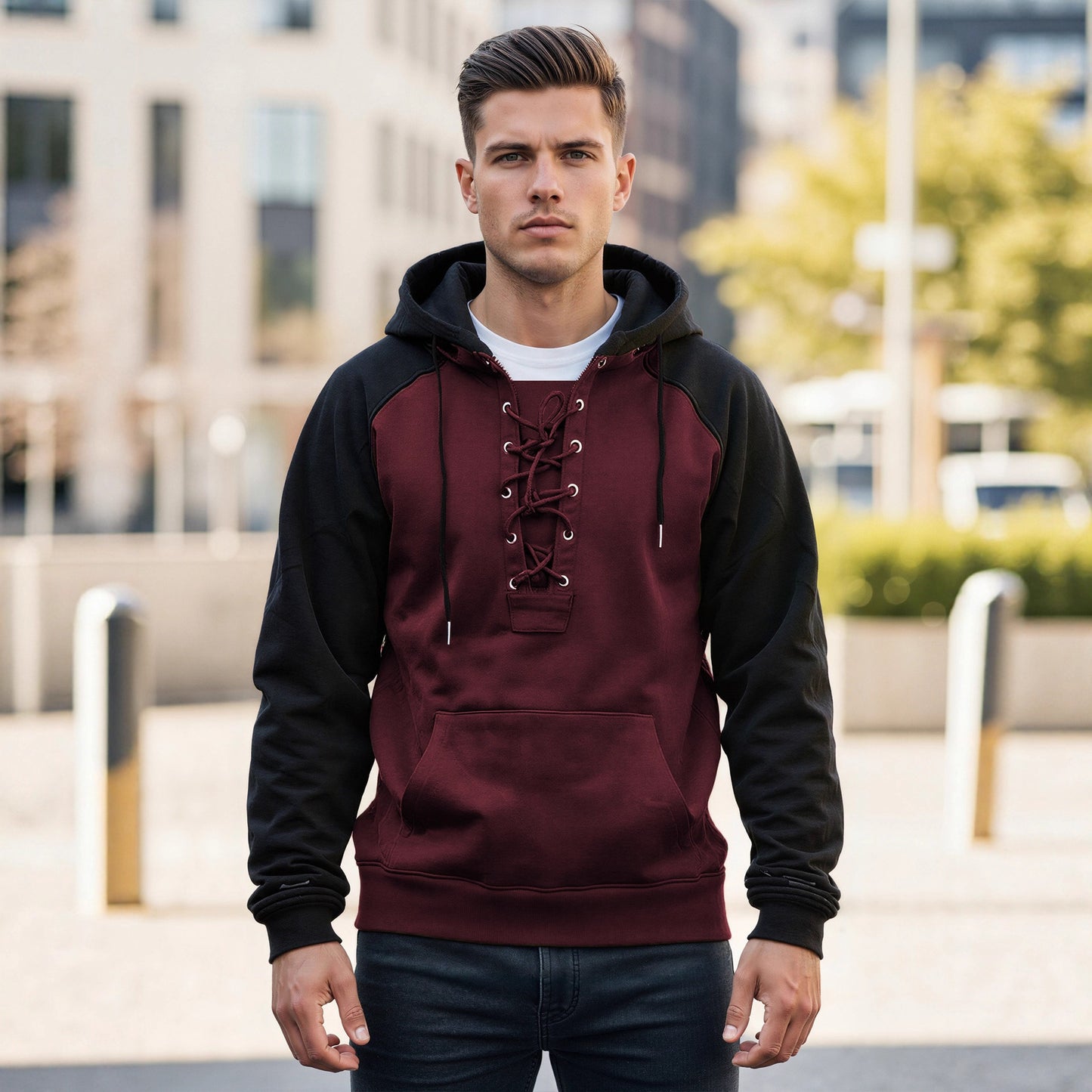 Men's Drawstring Hooded Sweatshirt Classic Casual Hoodie
