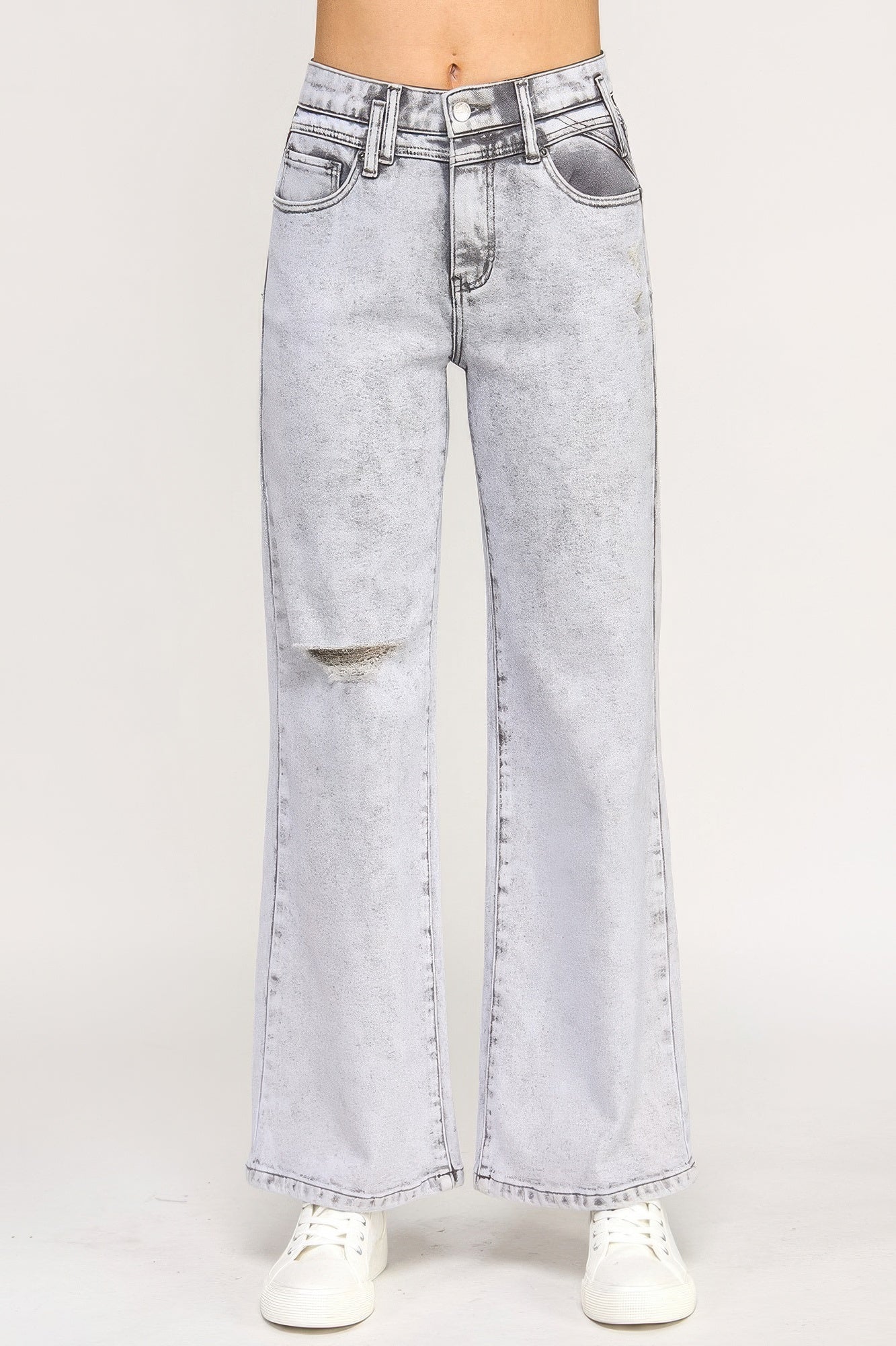 Acid-Grey High-Rise Wide-Leg Jeans – Jeans, minimalist style, quiet luxury aesthetic, modern essential – The Simple Co.