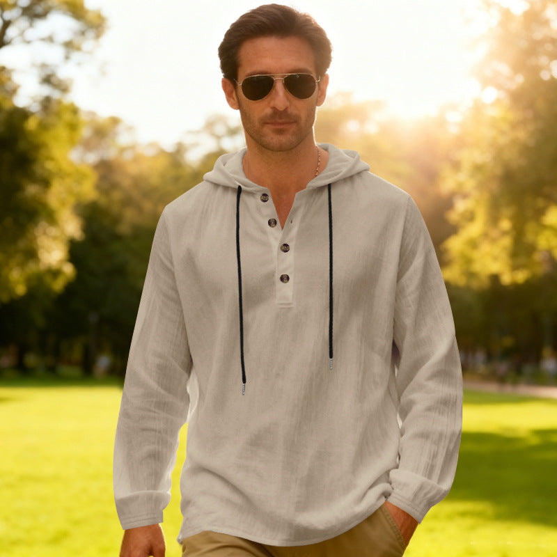 Men's Breathable Hooded Long-Sleeve Beach Shirt