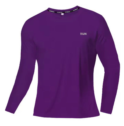 Men's Vibrant Crew-Neck Sports Long Sleeve Shirt - 3D Digital Print