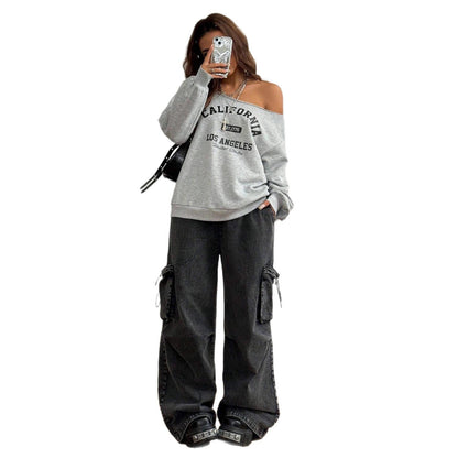 Asymmetrical Slanted Shoulder Printed T-Shirt – Minimal Elegance | The Simple Co – Women's Tops, minimalist style, quiet luxury aesthetic, modern essential – The Simple Co.