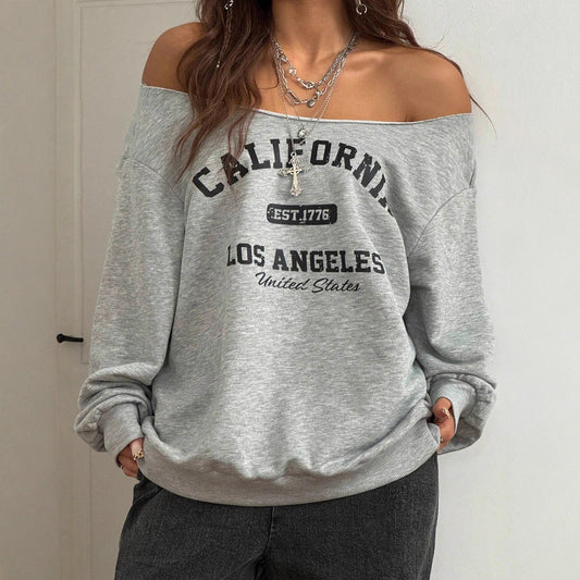 Asymmetrical Slanted Shoulder Printed T-Shirt – Minimal Elegance | The Simple Co – Women's Tops, minimalist style, quiet luxury aesthetic, modern essential – The Simple Co.