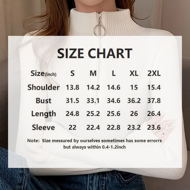 Women's Slim Fit Half-Zip Turtleneck Sweater