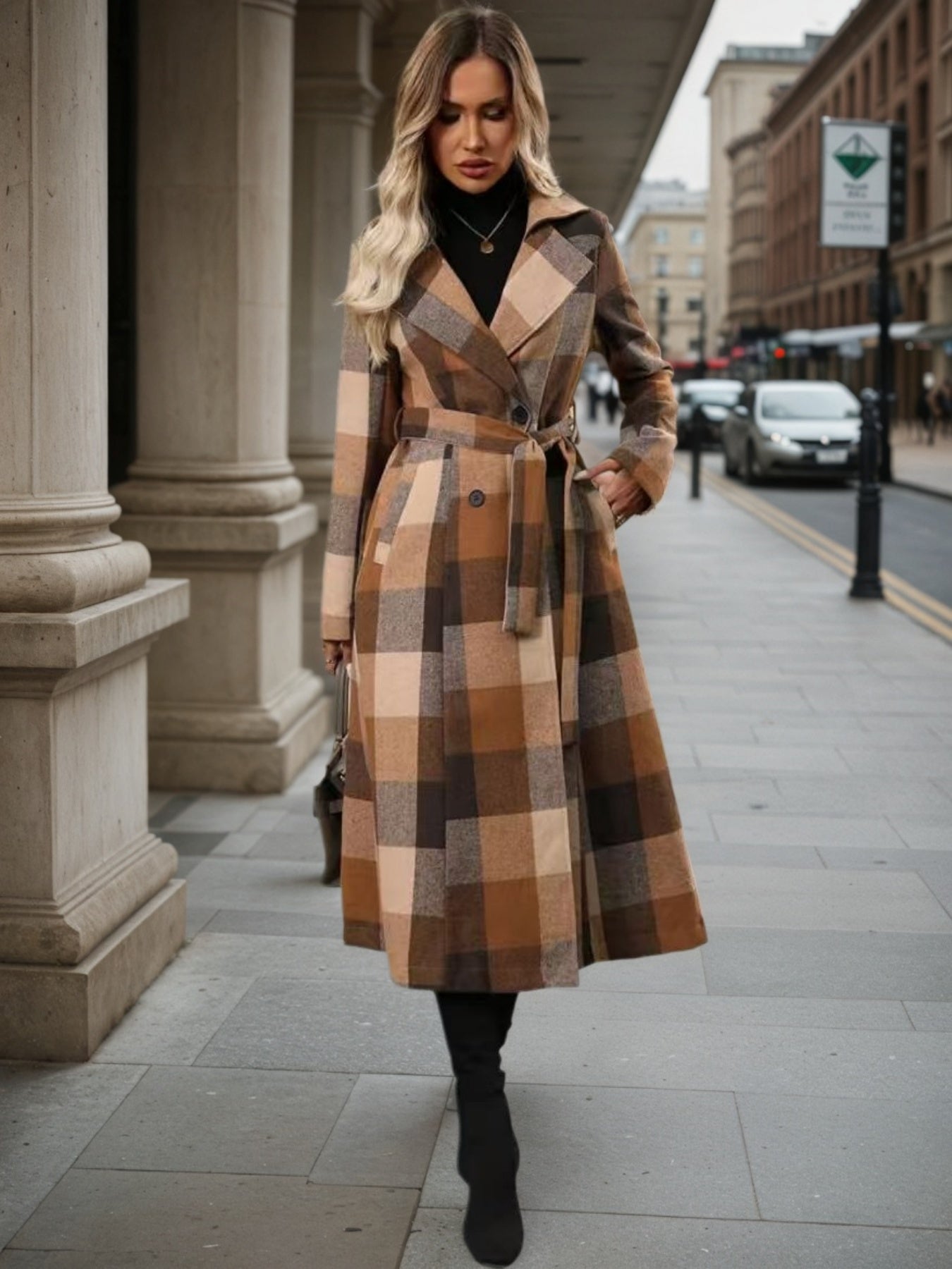 Women's Woolen Double-Breasted Coat - 2026 Winter Collection Long Outerwear