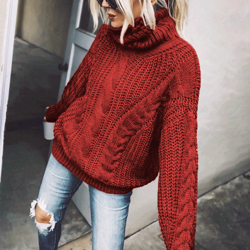 Women's Cable Knit Turtleneck Sweater - 2026 Winter Collection Classic Knitwear